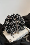 MQTIME  -  Sequin Chain Drawstring Bucket Bag