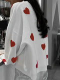 MQTIME  -  Valentine’s Day Heart Round Neck Long Sleeve Sweater