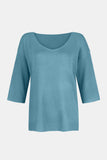 MQTIME  -  V-Neck Three-Quarter Sleeve Knit Top