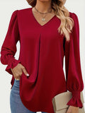 MQTIME  -  V-Neck Flounce Sleeve Top