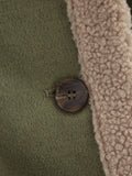MQTIME  -  Fuzzy Collared Neck Long Sleeve Jacket