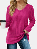 MQTIME  -  V-Neck Long Sleeve T-Shirt