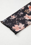 MQTIME  -  Floral Mock Neck Long Sleeve Blouse