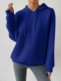 MQTIME  -  Drawstring Drop Shoulder Long Sleeve Hoodie