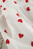 MQTIME  -  Basic Bae Heart Collared Neck Button Down Top and Shorts Set