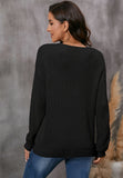 MQTIME  -  V-Neck Drop Shoulder Sweater