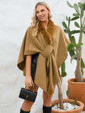 MQTIME  -  Fuzzy Trim Open Front Poncho
