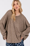 MQTIME  -  SAGE + FIG Round Neck Batwing Sleeve Oversize Top