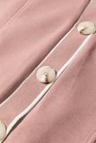 MQTIME  -  Contrast Trim V Neck Button Up Cardigan