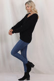 MQTIME  -  V-Neck Drop Shoulder Sweater