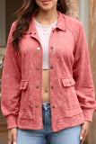 MQTIME  -  Snap Down Flap Pocket Long Sleeve Shacket