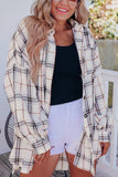 MQTIME  -  Plaid Button Up Long Sleeve Shacket