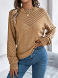 MQTIME  -   Round Neck Long Sleeve Knit Top