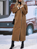 MQTIME  -  Plus Size Drop Shoulder Sherpa Longline Coat