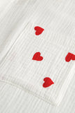MQTIME  -  Basic Bae Heart Collared Neck Button Down Top and Shorts Set