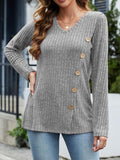 MQTIME  -  V-Neck Long Sleeve T-Shirt