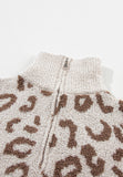 MQTIME  -  Leopard Half Zip Long Sleeve Sweater