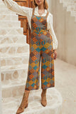 MQTIME  -  Floral Crisscross Strap Wide Leg Overalls
