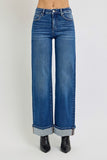 MQTIME  -  Tummy Control High Rise Cuffed Jeans