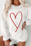 MQTIME  -  Valentine’s Day Glitter Heart Corded Sweatshirt