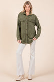 MQTIME  -  Checkered Button Down Dropped Shoulder Shacket