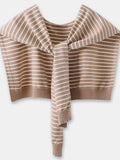 MQTIME  -  Striped Contrast Knit Wrap