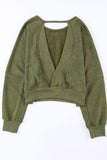 MQTIME  -  Cutout Round Neck Long Sleeve Sweatshirt