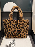 MQTIME  -  Leopard Fluff Handbag with Zip