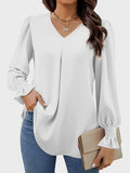 MQTIME  -  V-Neck Flounce Sleeve Top