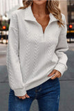 MQTIME  -  Half Zip Drop Shoulder Long Sleeve Sweatshirt