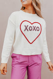 MQTIME  -  XOXO Round Neck Drop Shoulder Sweater