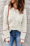 MQTIME  -  Pilling Detail Round Neck Long Sleeve Sweater