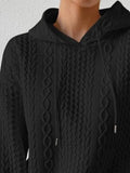 MQTIME  -  Drawstring Drop Shoulder Long Sleeve Hoodie
