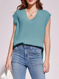 MQTIME  -    Ribbed V-Neck Sweater Vest