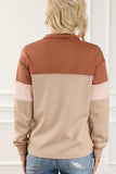 MQTIME  -  Color Block Quarter Zip Long Sleeve Sweatshirt