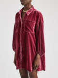MQTIME  -  Collared Neck Button Down Long Sleeve Shirt