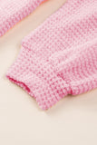 MQTIME  -   Waffle-Knit Collared Neck Long Sleeve Shirt