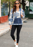 MQTIME  -  Geometric Quarter Zip Long Sleeve Hoodie