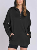 MQTIME  -  Quarter Zip Long Sleeve Hoodie