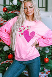 MQTIME  -  Valentine’s Day Sequin Heart Long Sleeve Sweatshirt