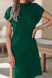 MQTIME  -  Mock Neck Short Sleeve Sweater Dress