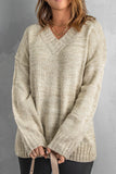 MQTIME  -  V-Neck Dropped Shoulder Sweater