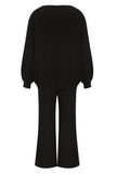 MQTIME  -  Round Neck Long Sleeve Top and Pants Set