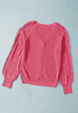 MQTIME  -  Openwork V-Neck Button Up Cardigan