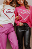 MQTIME  -  XOXO Round Neck Drop Shoulder Sweater
