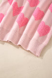 MQTIME  -  Valentine's Day Heart Jacquard Round Neck Sweater