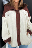 MQTIME  -  Pocketed Contrast Collared Neck Jacket