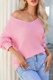 MQTIME  -  V-Neck Drop Shoulder Sweater