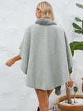 MQTIME  -  Fuzzy Trim Open Front Poncho