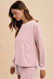 MQTIME  -  Annie Wear Checkered Round Neck Top and Drawstring Shorts Set